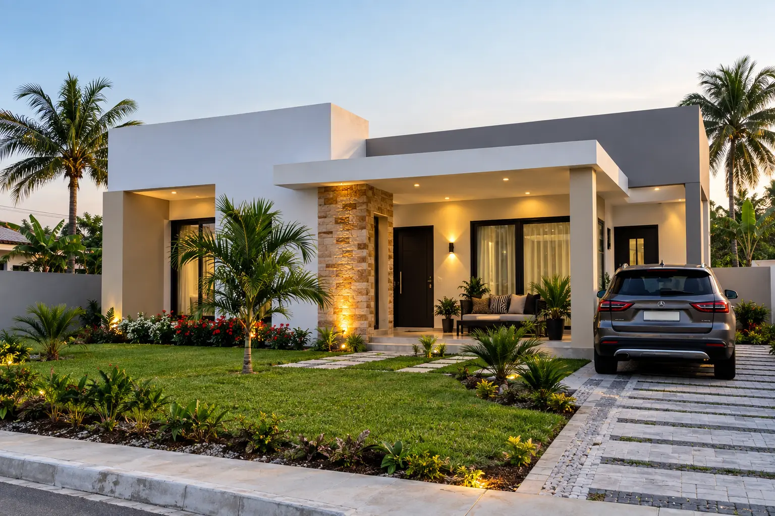 Façade d’une villa contemporaine du programme Signature Française