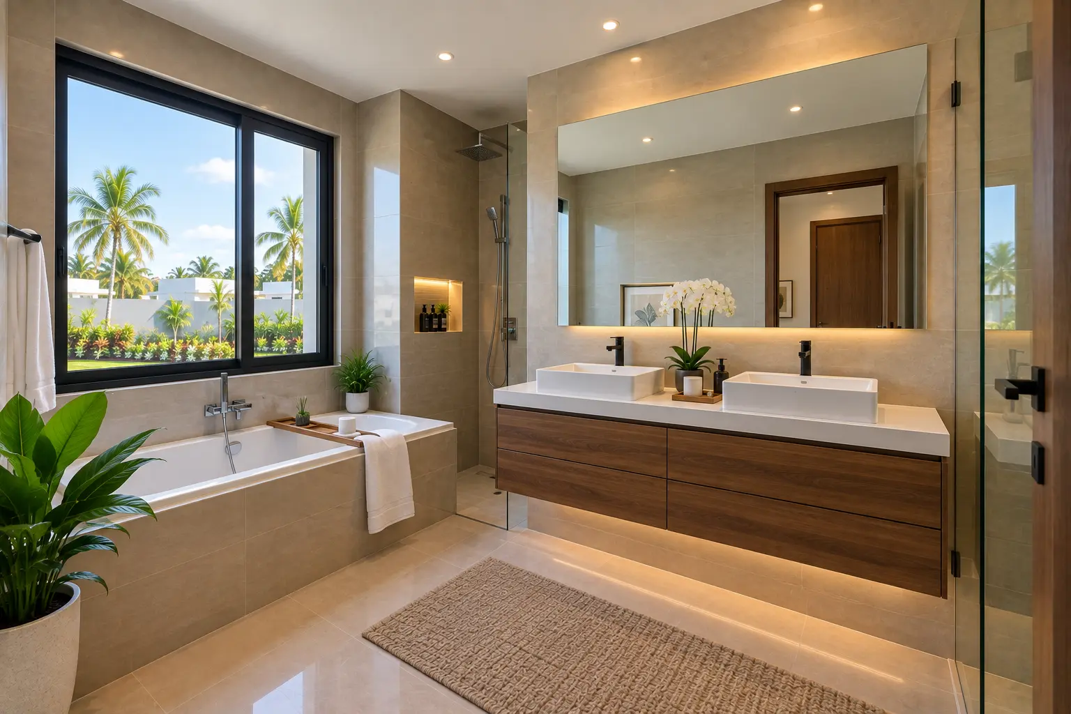 Salle de bain aux finitions soignées